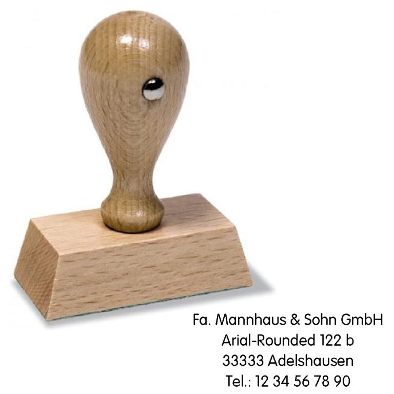 Holzstempel mit Adresse